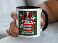 Fitz-John Irish heritage mug with black handle and family crest