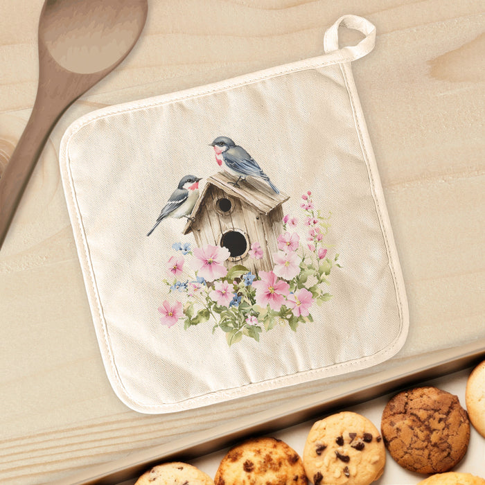 Floral Birdhouse - Cotton Pot Holder