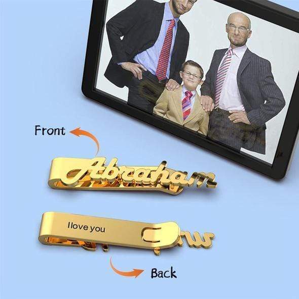 Christmas Gift for Dad Custom Names Tie Clip Necklace for man MelodyNecklace