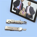 Christmas Gift for Dad Custom Names Tie Clip 925 Sterling Silver / 50mm × 8mm  (1.96‘’ × 0.31‘’) Necklace for man MelodyNecklace