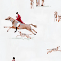 Fox Hunt for Kent in White Wallpaper SWATCH
