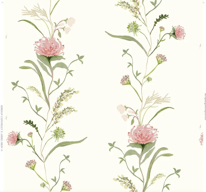 French Vine in Rose Garden Wallpaper SWATCH