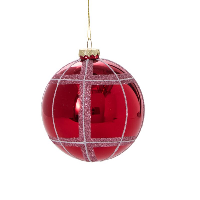 Glitter Plaid Ornaments