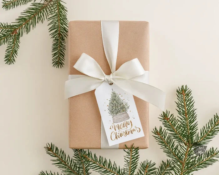 Gold Christmas Tree Gift Tag - Premium Craft Supplies & Tools > Party & Gifting > Labels, Stickers & Tags > Tags from Sugar and Spice Invitations - Just $26! Shop now at Sugar and Spice Paper