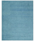 Custom Made Hand Tufted Solid Plane Light Blue Woolen wool Area Rug - The Rug Decor