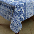 Handmade Floral Elephant Print Cotton Rectangular Tablecloth 60 x 90 inches Blue Green Burgundy Kitchen Table Linen - Sweet Us