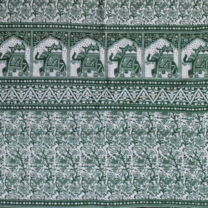 Handmade Floral Elephant Print Cotton Rectangular Tablecloth 60 x 90 inches Blue Green Burgundy Kitchen Table Linen - Sweet Us