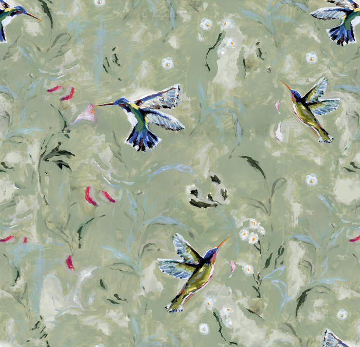 Hummingbird in Green- Fabric