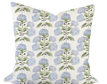 Hydrangea Bloom in Blue & Green Custom Pillow