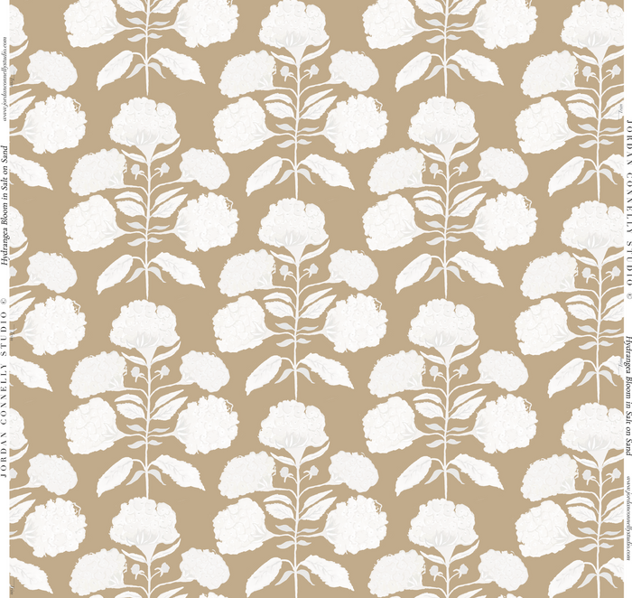 Hydrangea Bloom in Salt on Sand- Fabric