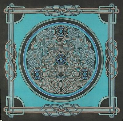 Large Scarf for Women Lightweight Soft Sheer Celtic Knot Silk Scarf Blue Red - Sweet Us