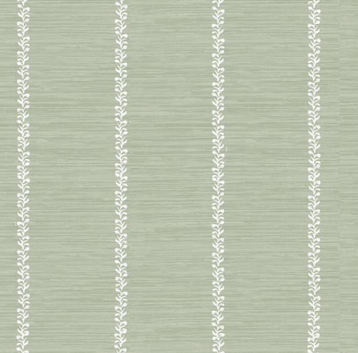 Leafy Stripe in Green Fabric SWATCH