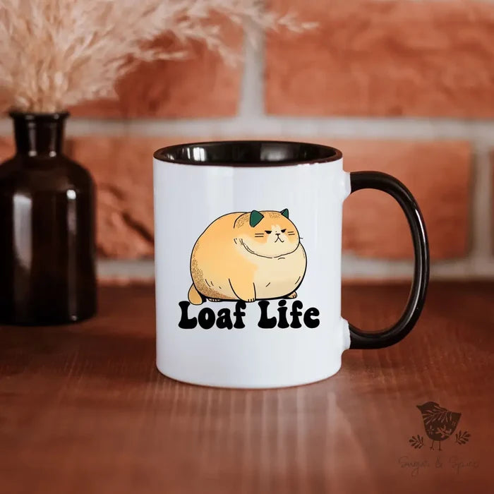 Loaf Life Cat Coffee Mug - Premium Mug from Printify - Just $18! Shop now at Sugar and Spice Paper