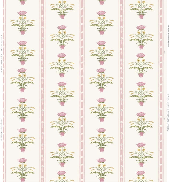 Lotus Garden in Rose Wallpaper SWATCH