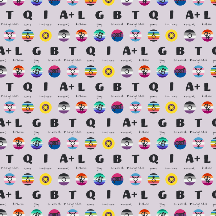 Love is Love Pride Fabrics - Acronym in Multi-Color - by Mx Domestic
