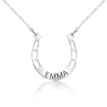 Christmas Gift lucky Horse Shoe Pendant with Cable Chain Silvery Necklace MelodyNecklace