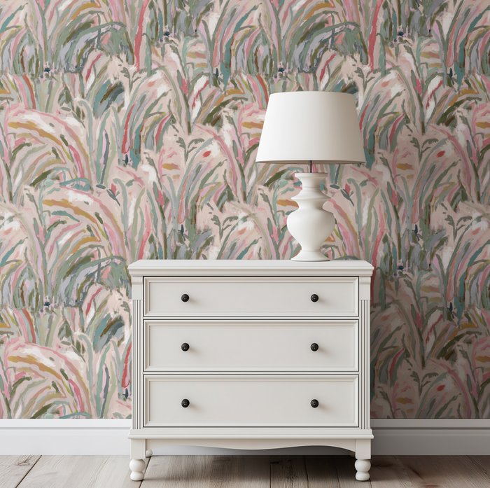 Marble Marsh in Blush Wallpaper