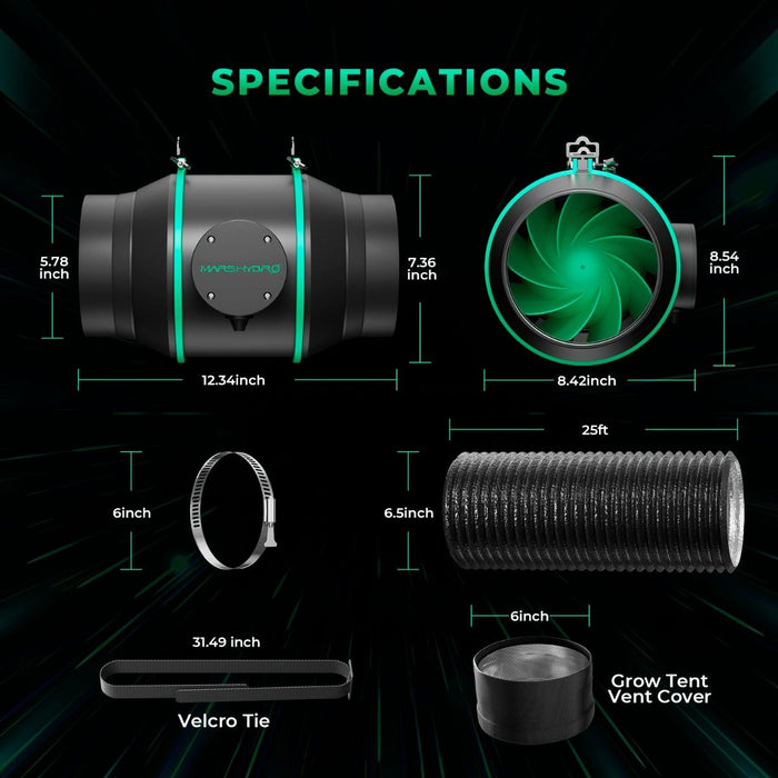 Mars Hydro 6-Inch iFresh Smart Fan Complete Kit
