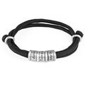 Father's Day Gift Men Black Cord Bracelet with Custom Beads Black Bracelet For Man MelodyNecklace