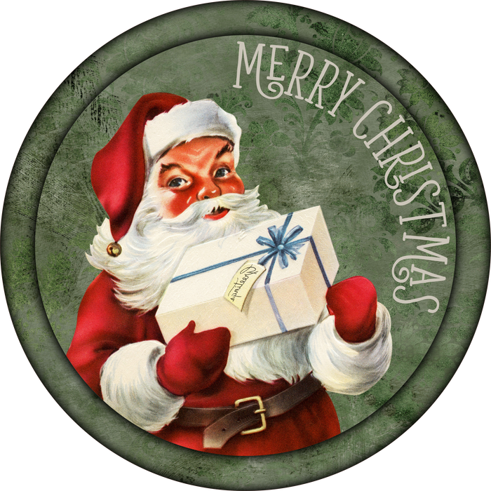 Merry Christmas Santa Sign, Holiday Sign Christmas Sign, Wreath Sign, Wreath Center