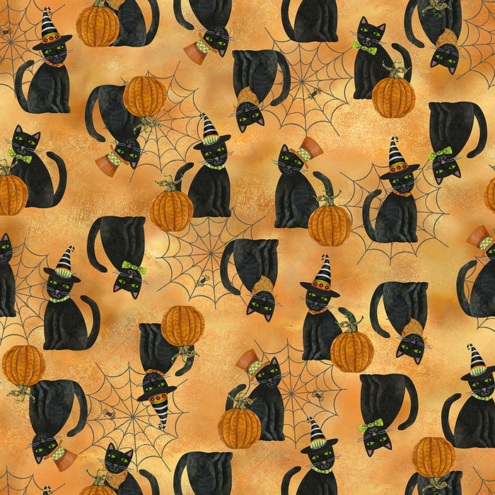 Midnight Hollow - Black Cat in Cider - by Jennifer Lambein with Windham Fabrics