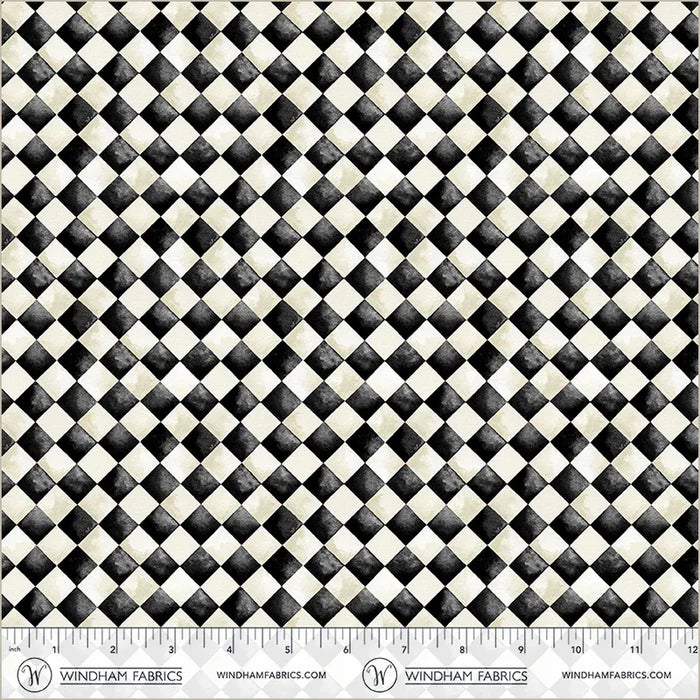 Midnight Hollow - Halloween Check in Midnight - by Jennifer Lambein with Windham Fabrics