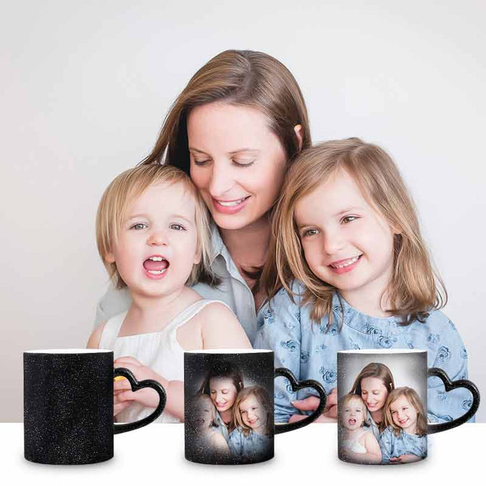 Mother's Day Gifts Personalised Magic Color Change Mug Heart Custom Photo Cup Other Accessories MelodyNecklace