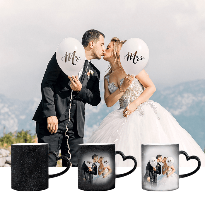 Mother's Day Gifts Personalised Magic Color Change Mug Heart Custom Photo Cup Other Accessories MelodyNecklace