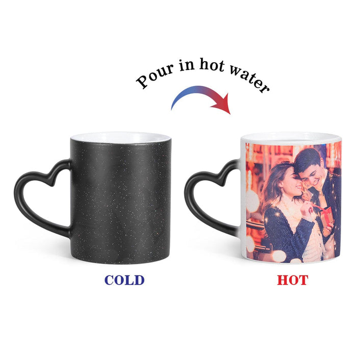 Mother's Day Gifts Personalised Magic Color Change Mug Heart Custom Photo Cup Other Accessories MelodyNecklace