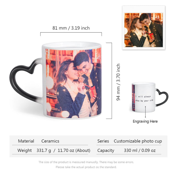 Mother's Day Gifts Personalised Magic Color Change Mug Heart Custom Photo Cup Other Accessories MelodyNecklace