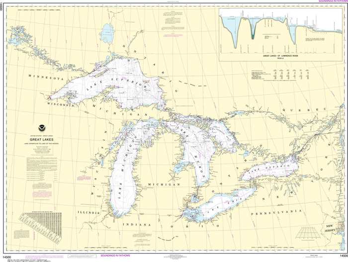 NOAA Chart 14500: Great Lakes - Lake Champlain to Lake of the Woods