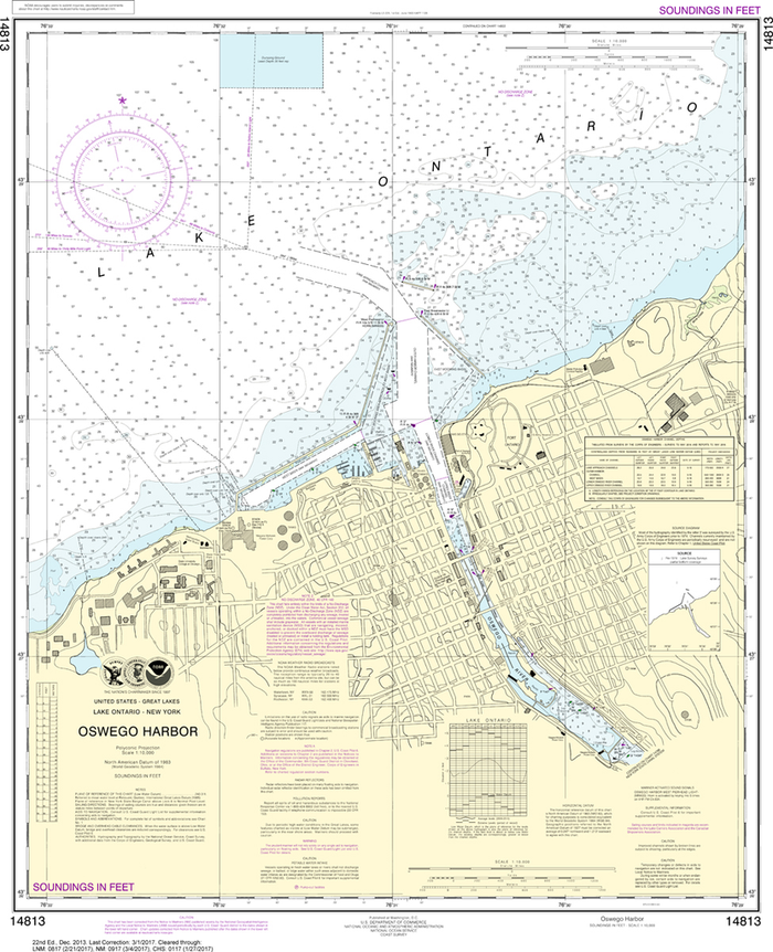 NOAA Chart 14813: Oswego Harbor