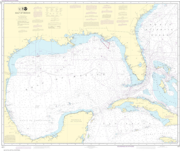NOAA Chart 411: Gulf of Mexico
