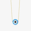 Opal Evil Eye Necklace in 14k Solid Gold 14k Yellow Gold Necklace MelodyNecklace