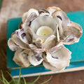Oyster Shell Flower Votive Holders Set/4