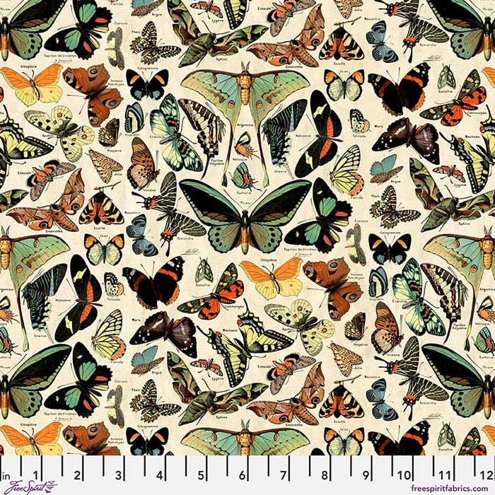 Palette Canvas Cloth - Teal Butterflies - by Tim Holtz with FreeSpirit Fabrics