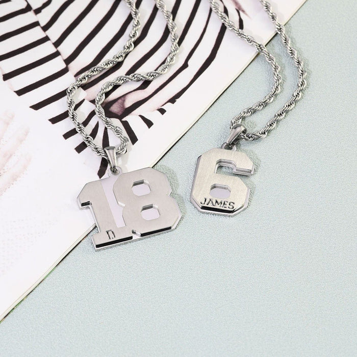 Personalized Number Necklace With Engraving Necklace for man MelodyNecklace