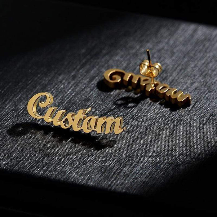 Christmas Gift Personalized Name Stud Earring Earring MelodyNecklace