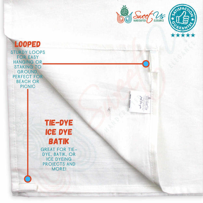 Plain White Tapestry Blank Hippie Bohemian Cotton Wall Hang for Tie Dye - Sweet Us
