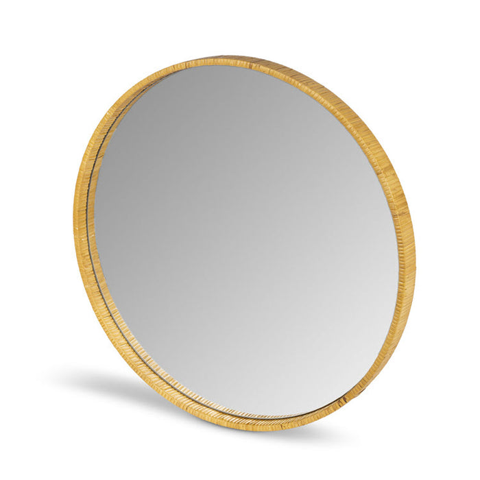 Rattan Wrapped Wood Mirror 24"