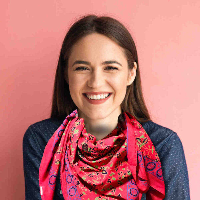 Riviera Petals Lightweight Floral Cotton Scarf — Elysian Rouge - Sweet Us