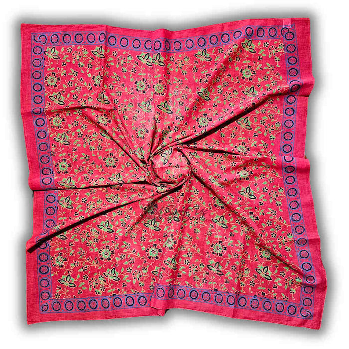 Riviera Petals Lightweight Floral Cotton Scarf — Elysian Rouge - Sweet Us