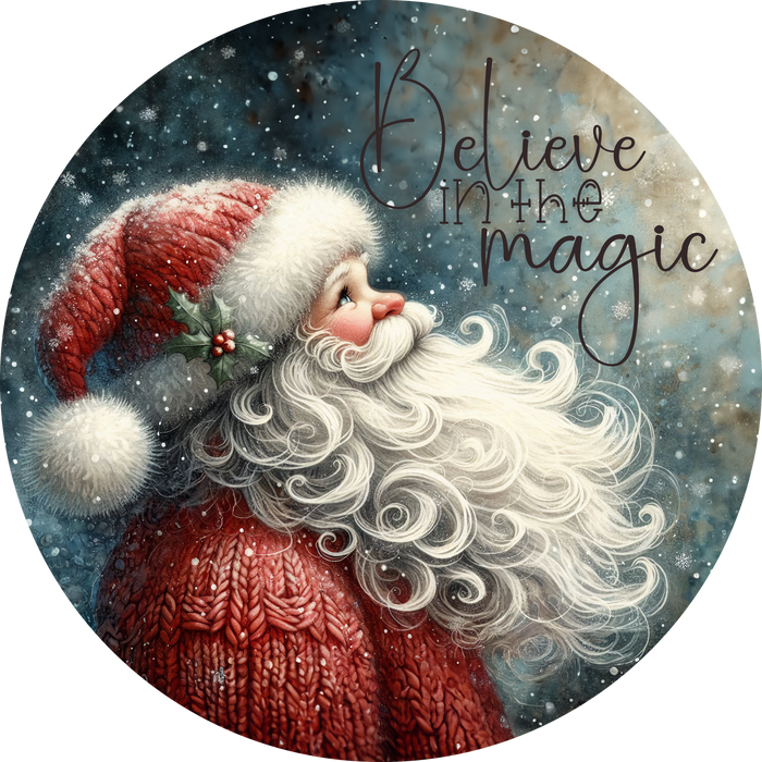 Santa Believe Sign, Holiday Sign, Wreath Center, Wreath Attachment