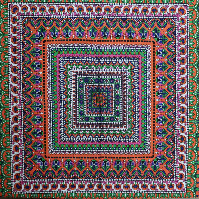 Floral Mandala Cotton Tablecloth Blue Green Beach Sheet Round Square - Sweet Us