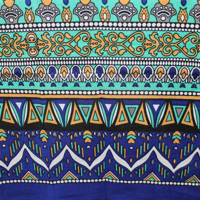 Floral Mandala Cotton Tablecloth Blue Green Beach Sheet Round Square - Sweet Us