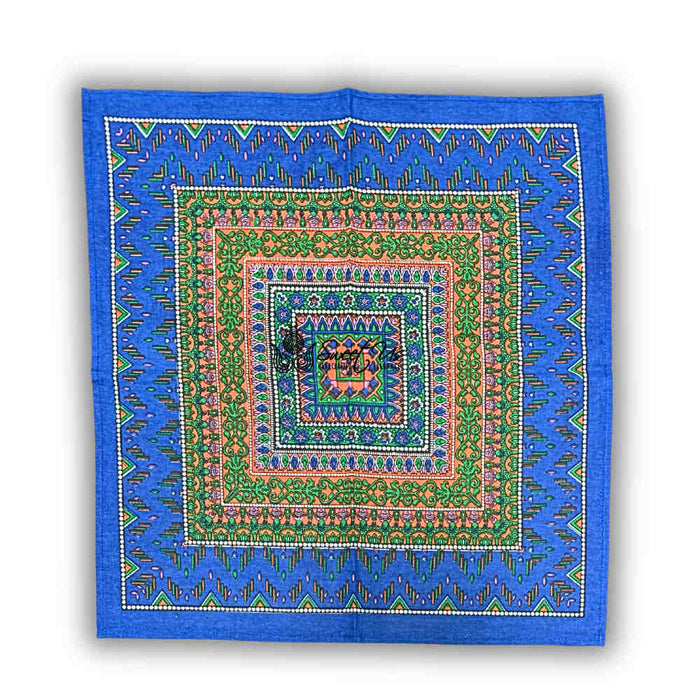 Sapphire Spectrum Geometric Print Set of Four Dinner Napkins, Blue Mirage - Sweet Us