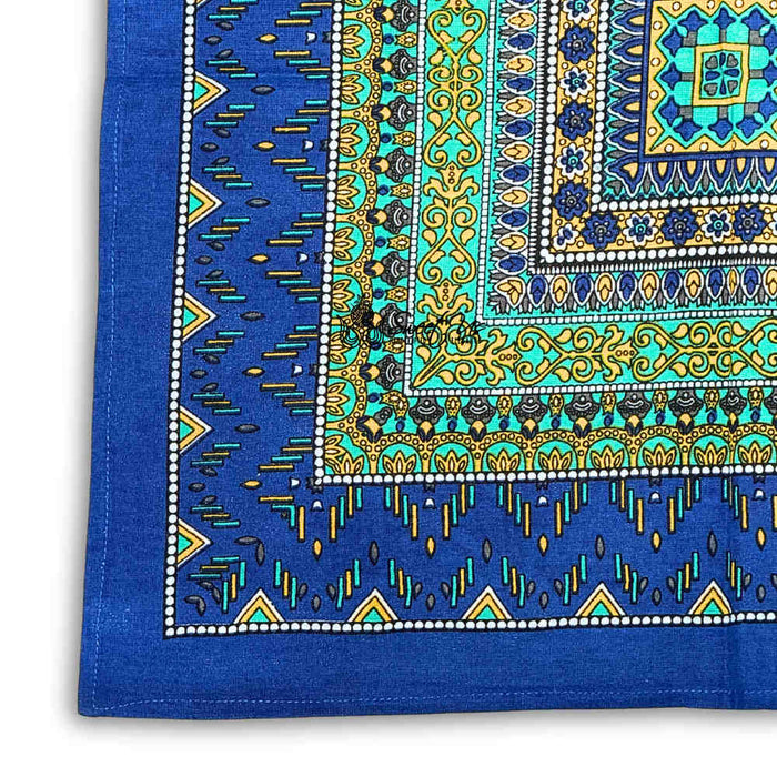 Sapphire Spectrum Geometric Print Set of Four Dinner Napkins, Turquoise Fusion - Sweet Us