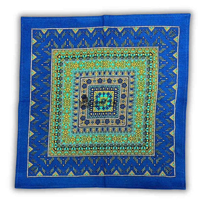 Sapphire Spectrum Geometric Print Set of Four Dinner Napkins, Turquoise Fusion - Sweet Us
