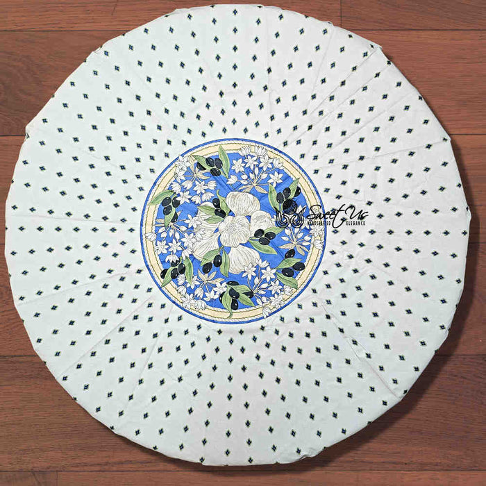 Saveurs de Provence Spill-Resistant Round Tablecloth — Bleu Azur - Sweet Us