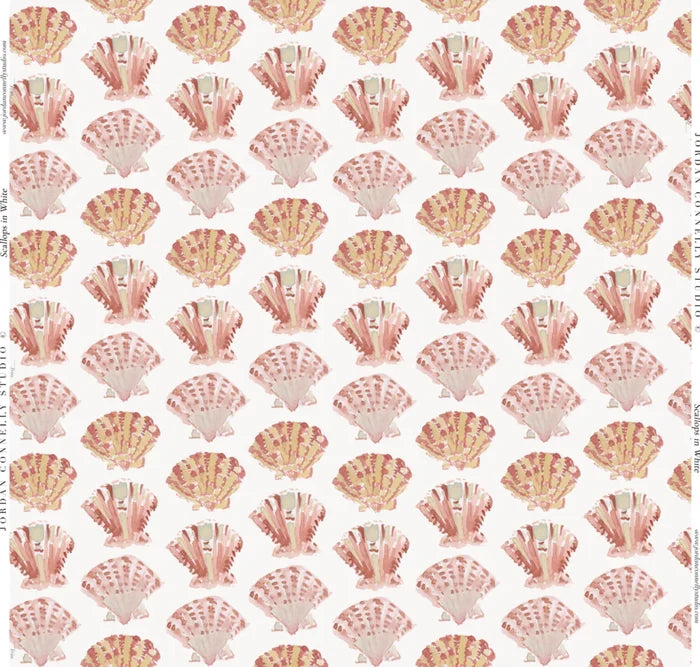 Scallops in White Fabric SWATCH